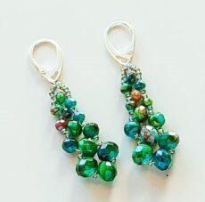 green beaded earrings