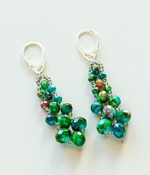 green beaded earrings