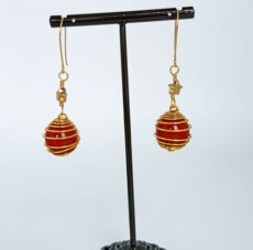 Christmas Bauble earrings with star