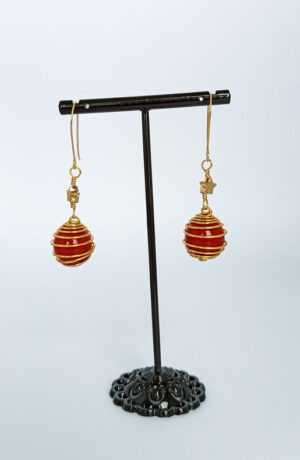 Christmas Bauble earrings with star