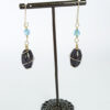 Blue goldstone Swarovski earrings