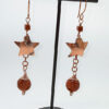 Copper star and goldstone earrings