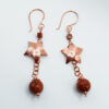 Copper star and goldstone earrings