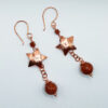 Copper star and goldstone earrings