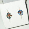 Glass tone earring studs - light blue