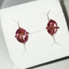 Glass tone earring studs - pink