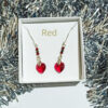 Red Swarovski heart earrings