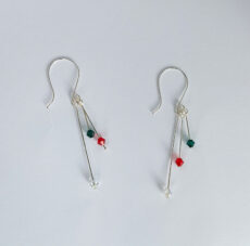 Silver-plated Swarovski drop earrings