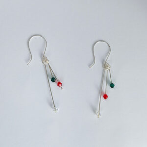 Silver-plated Swarovski drop earrings